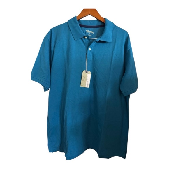 St. John’s Bay Blue Polo Shirt Short Sleeve Cotton - Picture 7 of 7